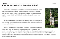 totem pole worksheet