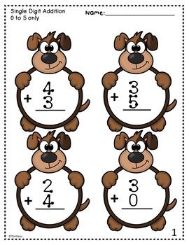 touch math addition worksheet for kindergarten