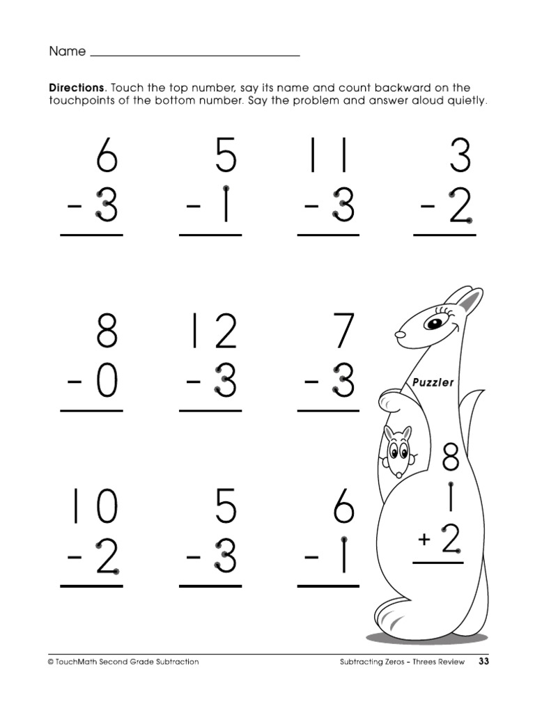 Touch Math Worksheet PDF | PDF