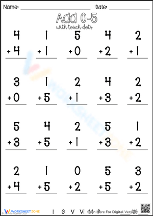 Fun &  Creative Touch Math Worksheets