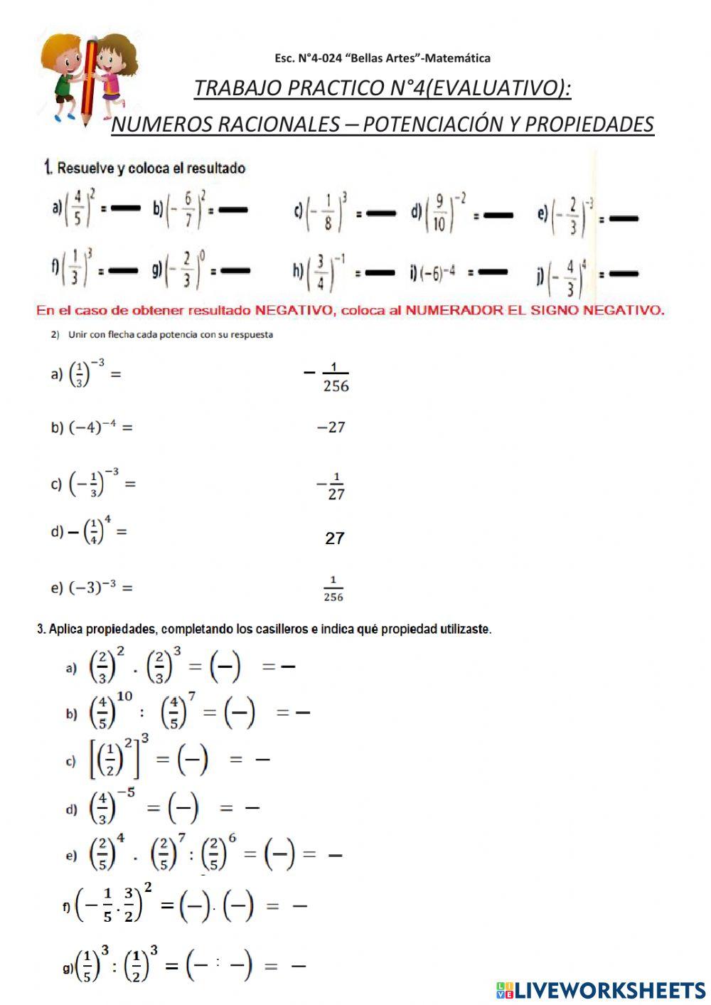 TPN°4 Potenciación en Q worksheet  