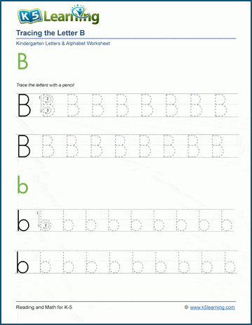 Tracing the Letter B b | Worsheets library