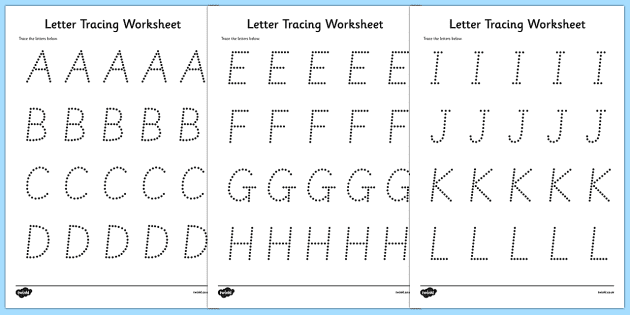 trace alphabet worksheet for