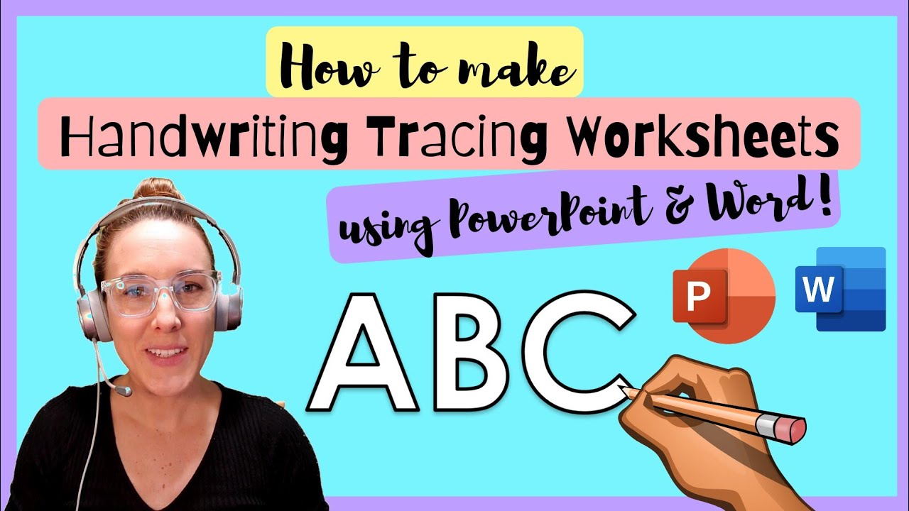 How to Make Quick &  Easy Handwriting Tracing Worksheets Using PowerPoint &   Word