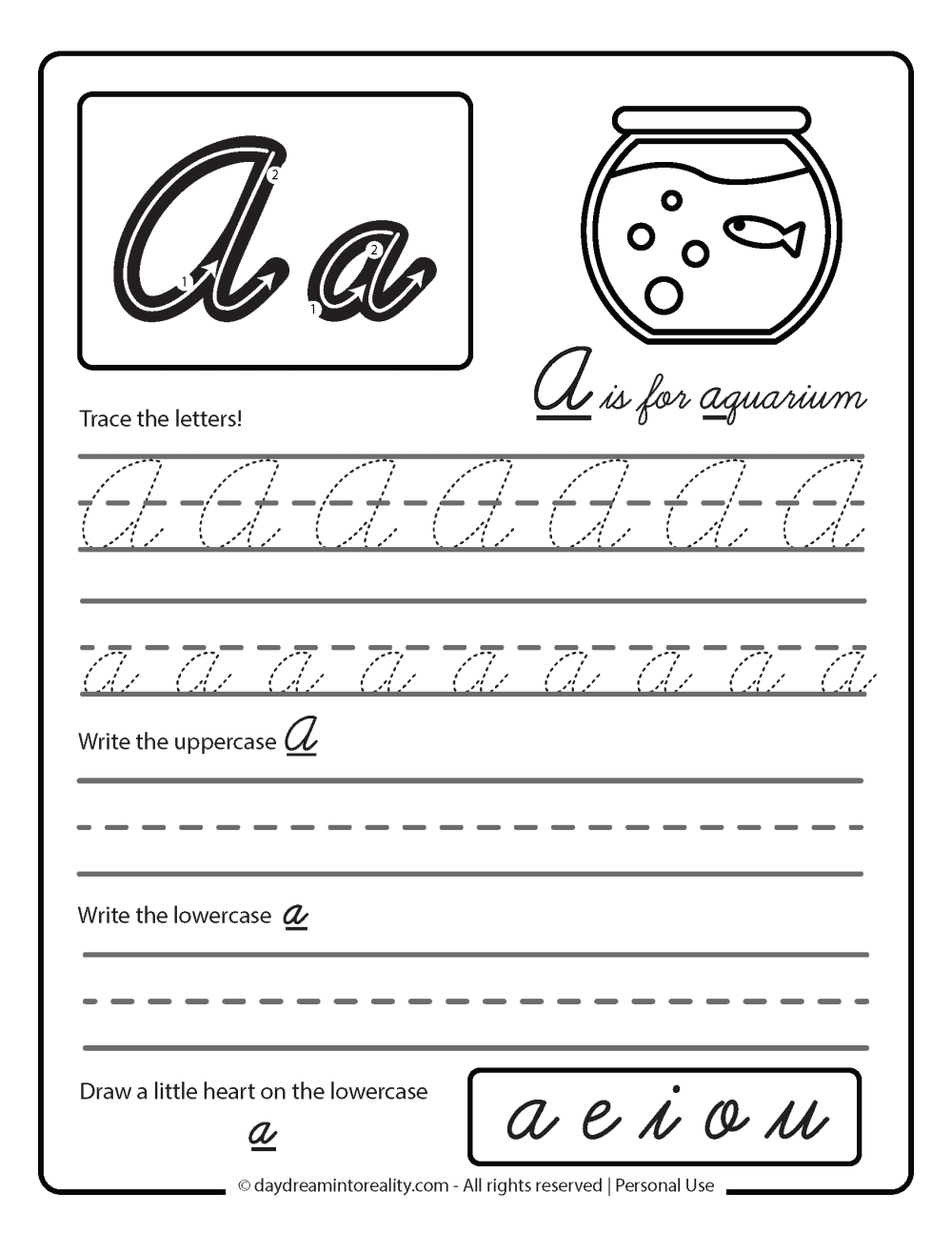 Letter A Worksheets - 50+ Free Printables - Daydream Into Reality