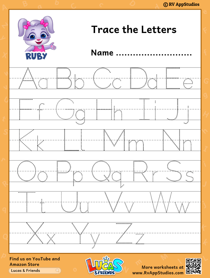 A-Z Alphabet Letter tracing Worksheet - Alphabets Capital Letters ...