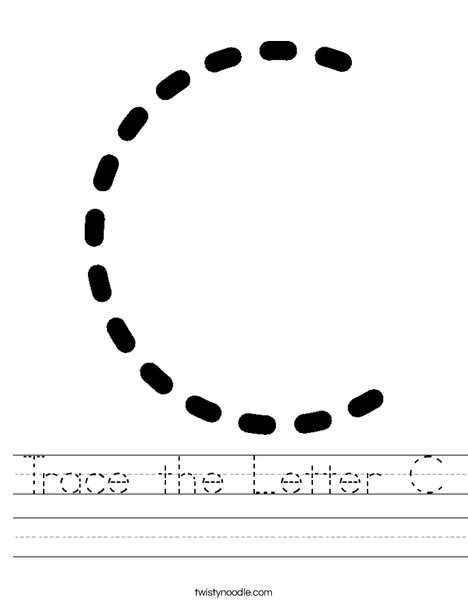 Trace the Letter C Worksheet - Twisty Noodle