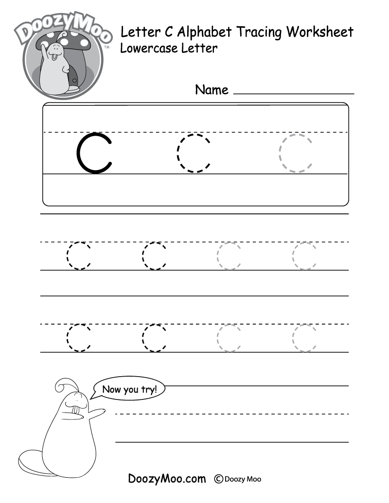 Printable letter c alphabet tracing worksheet Vector Image