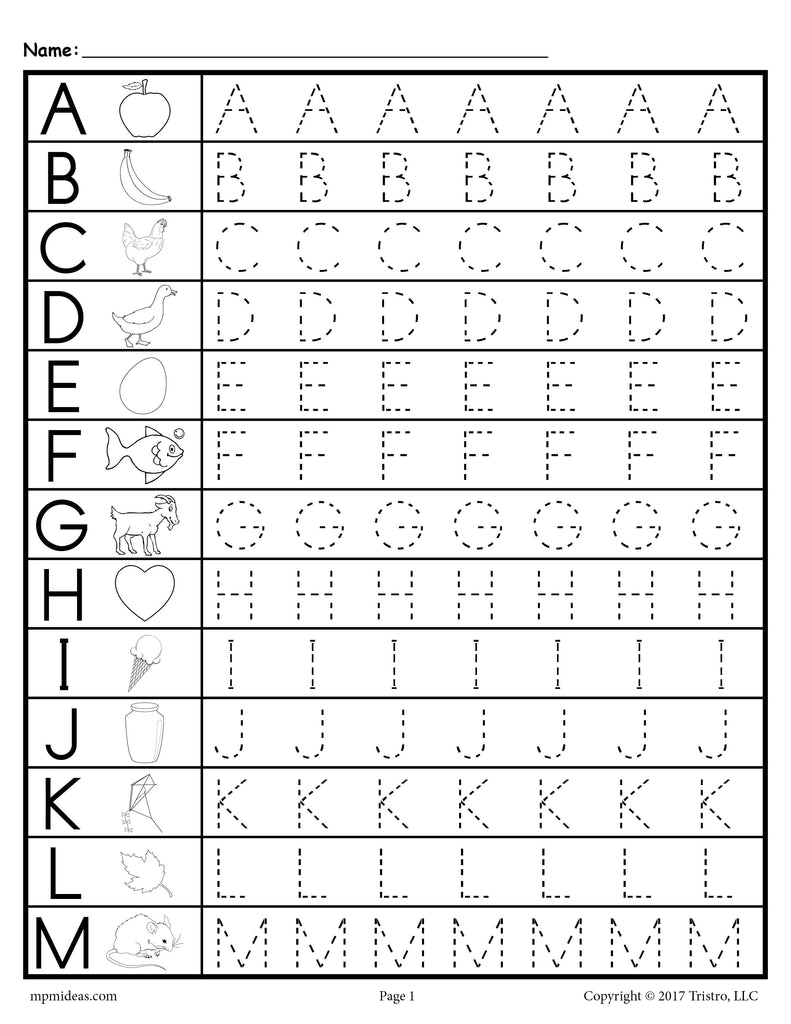 trace letter worksheet free