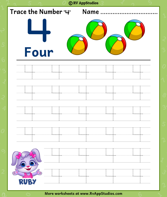 1-10 Number Tracing Worksheets (Free Printable)