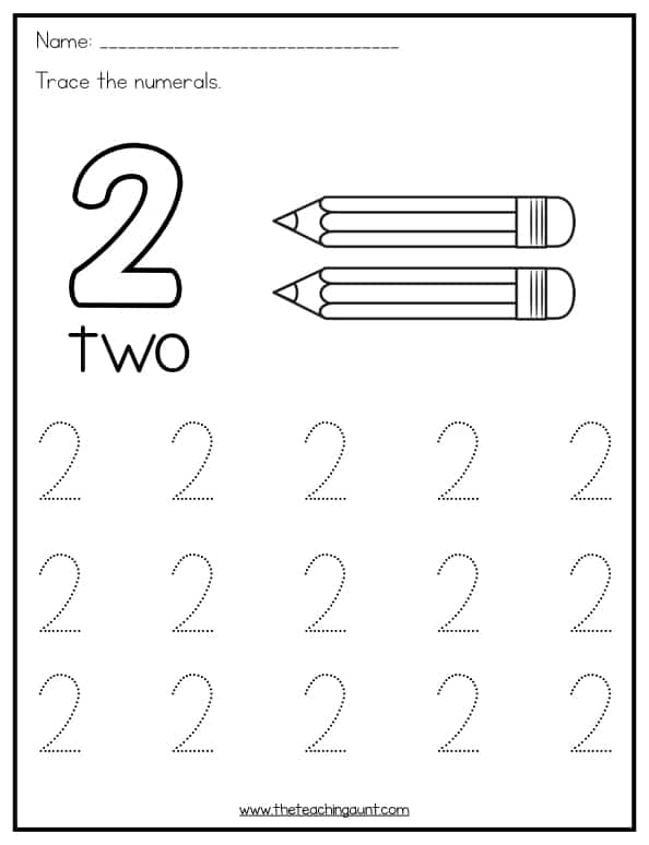 Trace and Color Numbers 1-10 - The Teaching Aunt