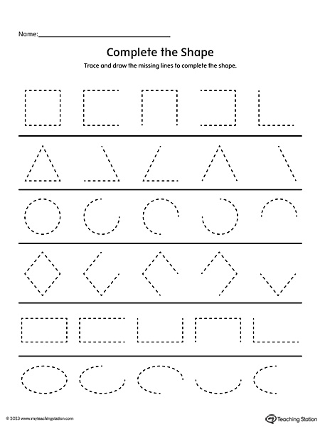 trace shapes worksheet