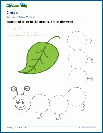 Trace &  color shapes worksheets | Worsheets library