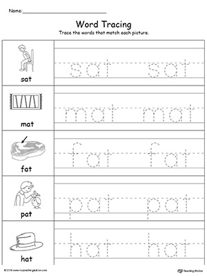FREE* Word Tracing: AT Words | MyTeachingStation.com