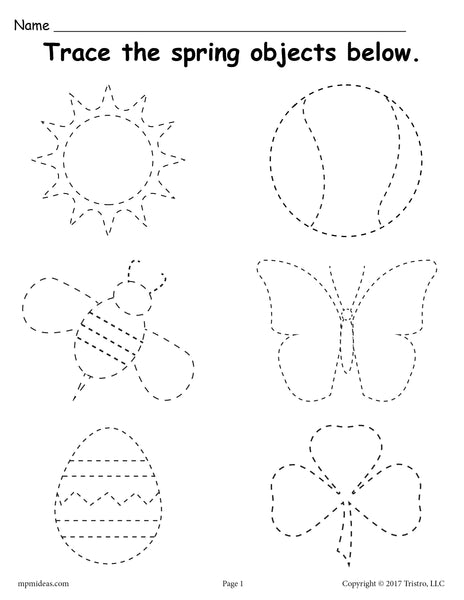 trace worksheet for preschoolers