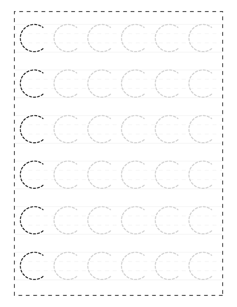 Premium Vector | Capital Letters Alphabet Tracing Worksheets For ...
