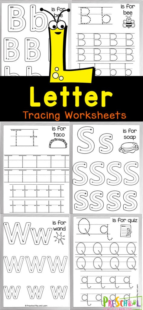 ✏️ FREE Free Printable Preschool Worksheets Tracing Letters