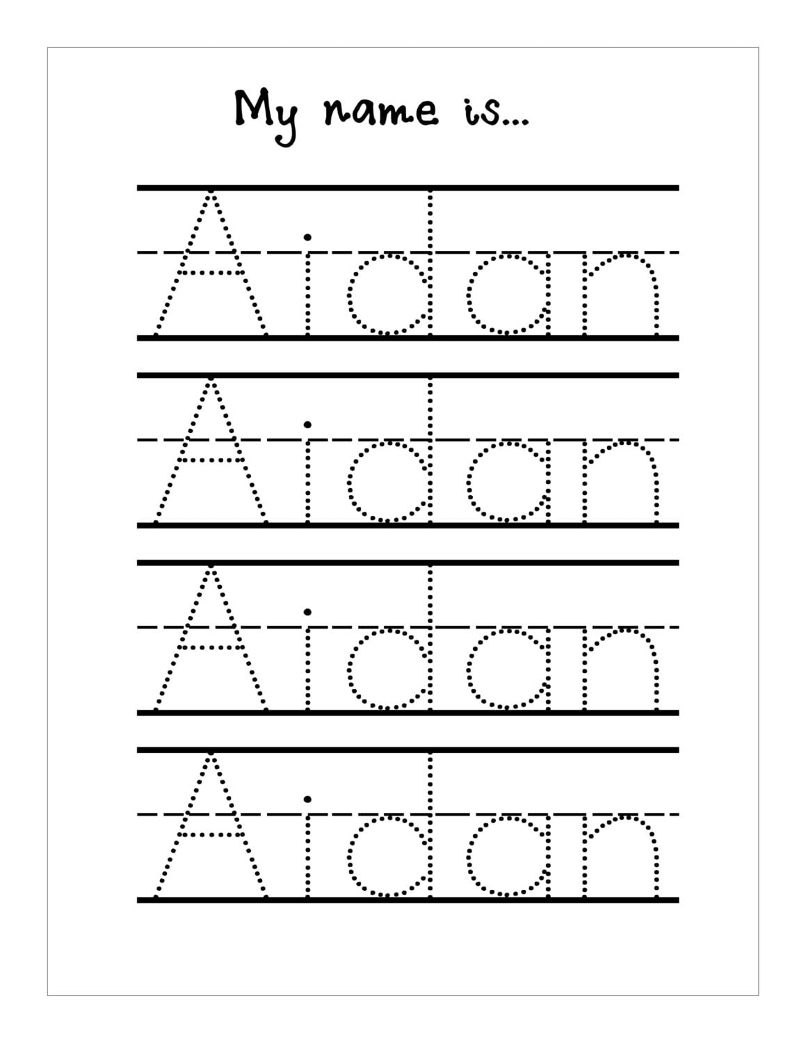 Name Trace Worksheet DIGITAL FILE Printable for Pre ...