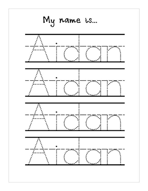 Name Trace Worksheet DIGITAL FILE Printable for Pre ...