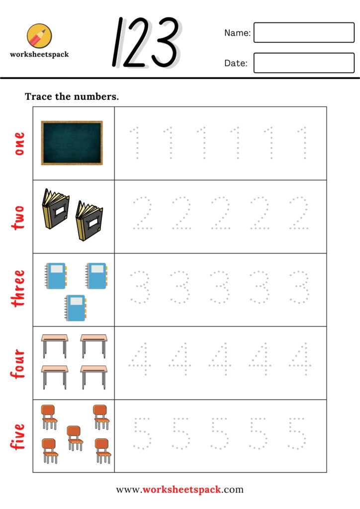 traceable number worksheet 1 10
