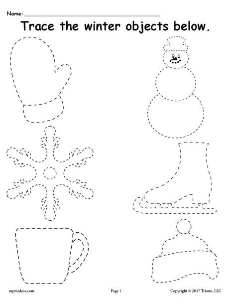 Printable Winter Tracing Worksheet