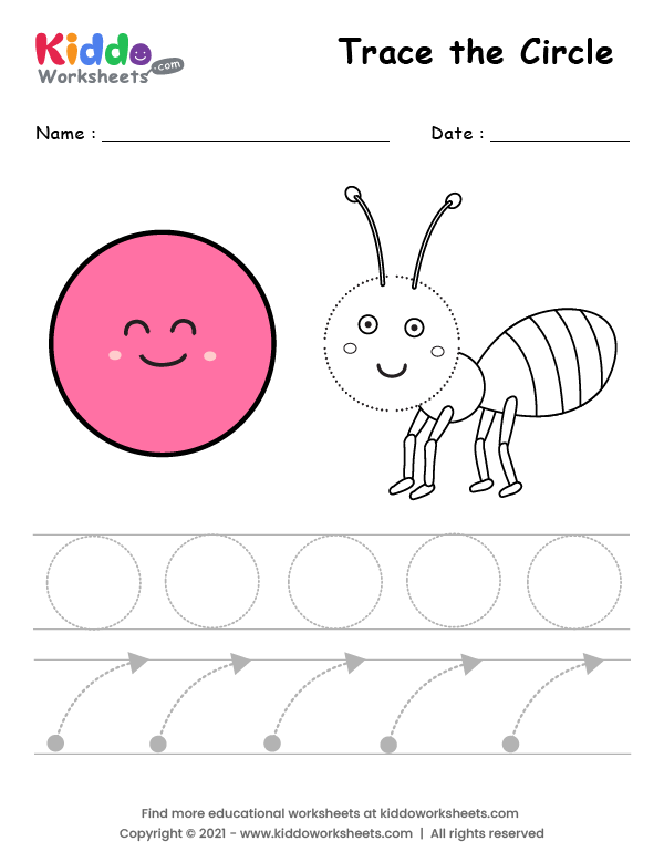 Free Printable Circle Tracing Worksheet Worksheet - kiddoworksheets