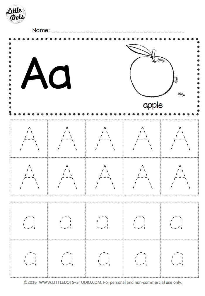 Free Letter A Tracing Worksheets