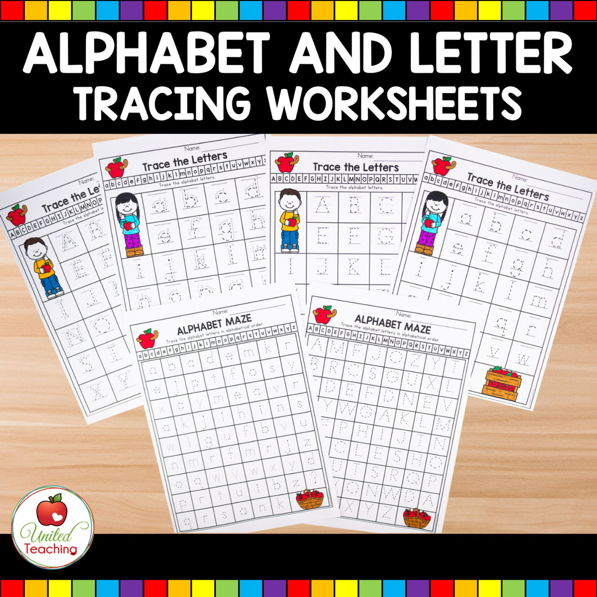 Alphabet Letter Tracing Worksheets for the Whole Year - United ...