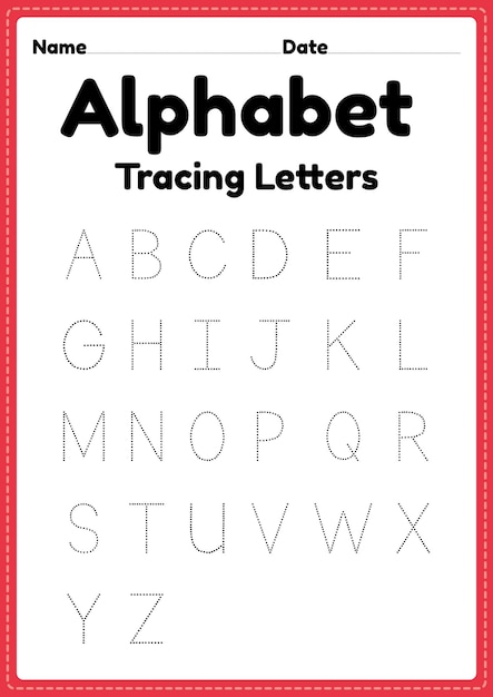 Premium Vector | Alphabet letter tracing worksheet for ...