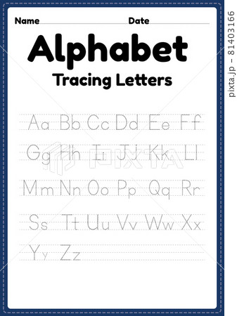 abc worksheet of tracing alphabet letters for... - Stock ...