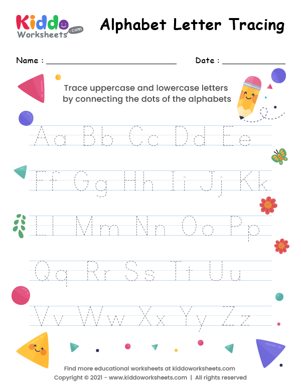 Free Printable Alphabet Letter Tracing Worksheet - kiddoworksheets