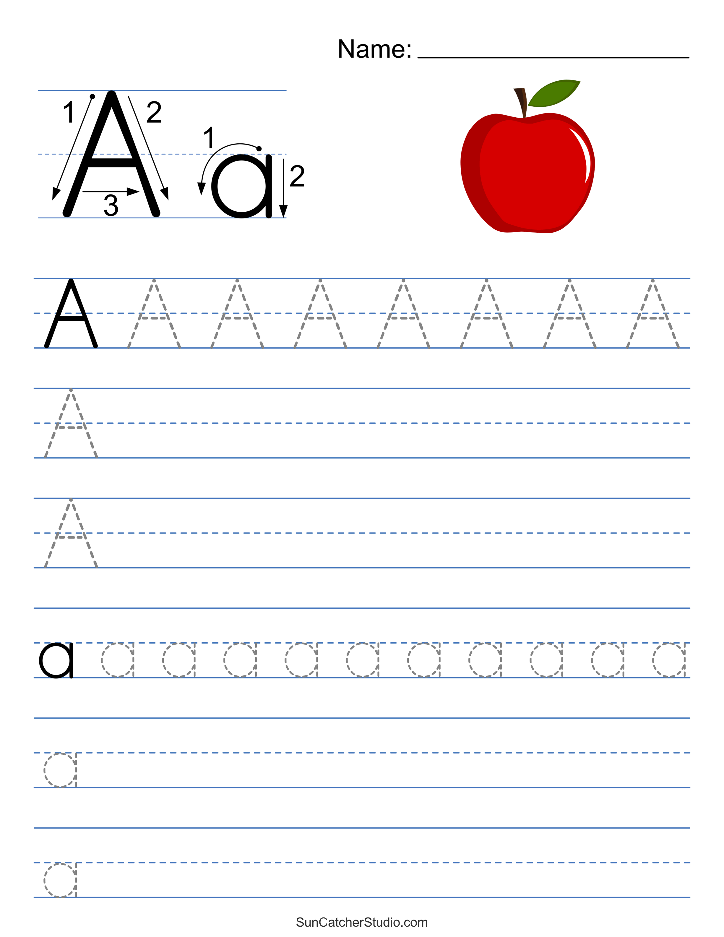 tracing and writing letters worksheet