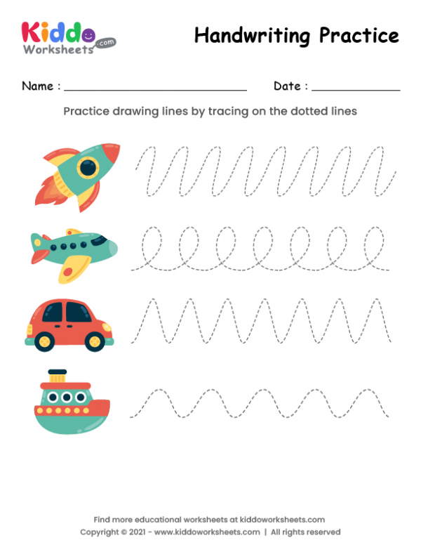 Free Printable Handwriting Practice Tracing Worksheet, 50% OFF