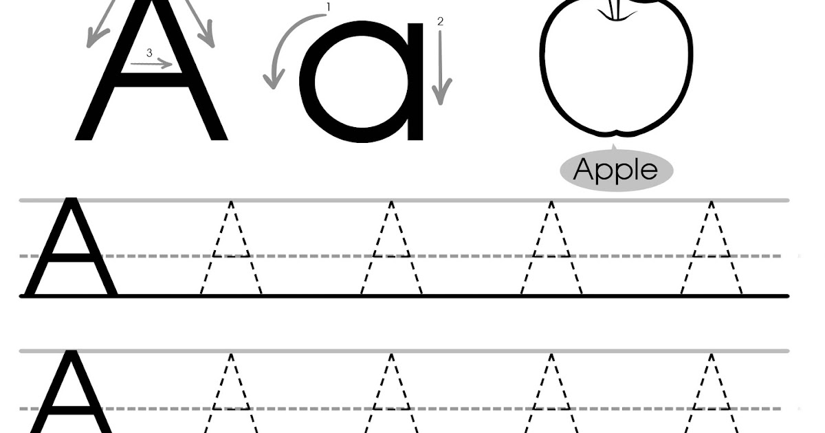 tracing letter a worksheet