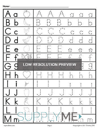 Alphabet Tracing Worksheet - Cookies &  Racecars