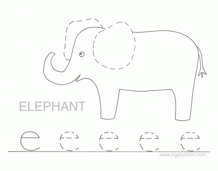 Uppercase Letter E Tracing Worksheet - Doozy Moo