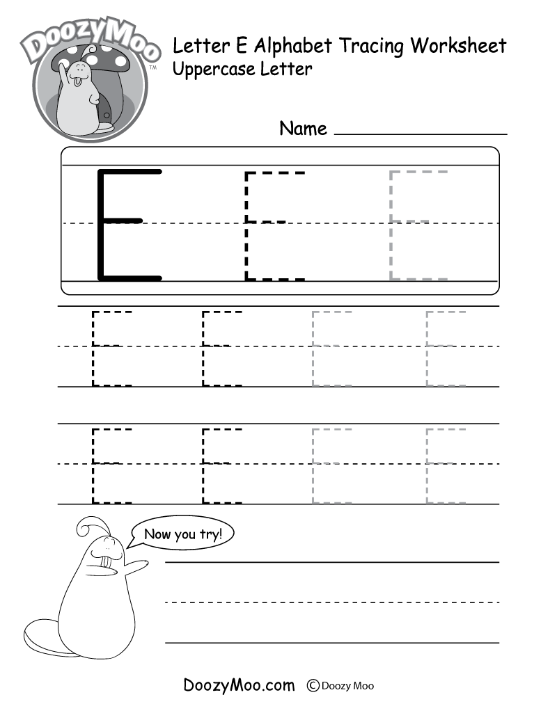 Letter E Worksheets: E Tracing and Coloring Pages
