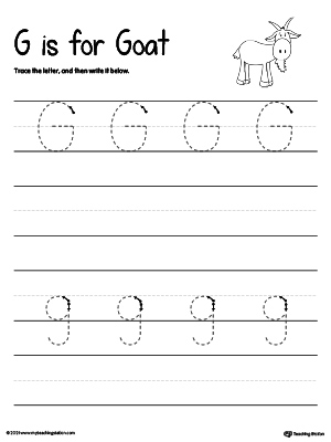 Tracing and Writing Letter G Worksheet