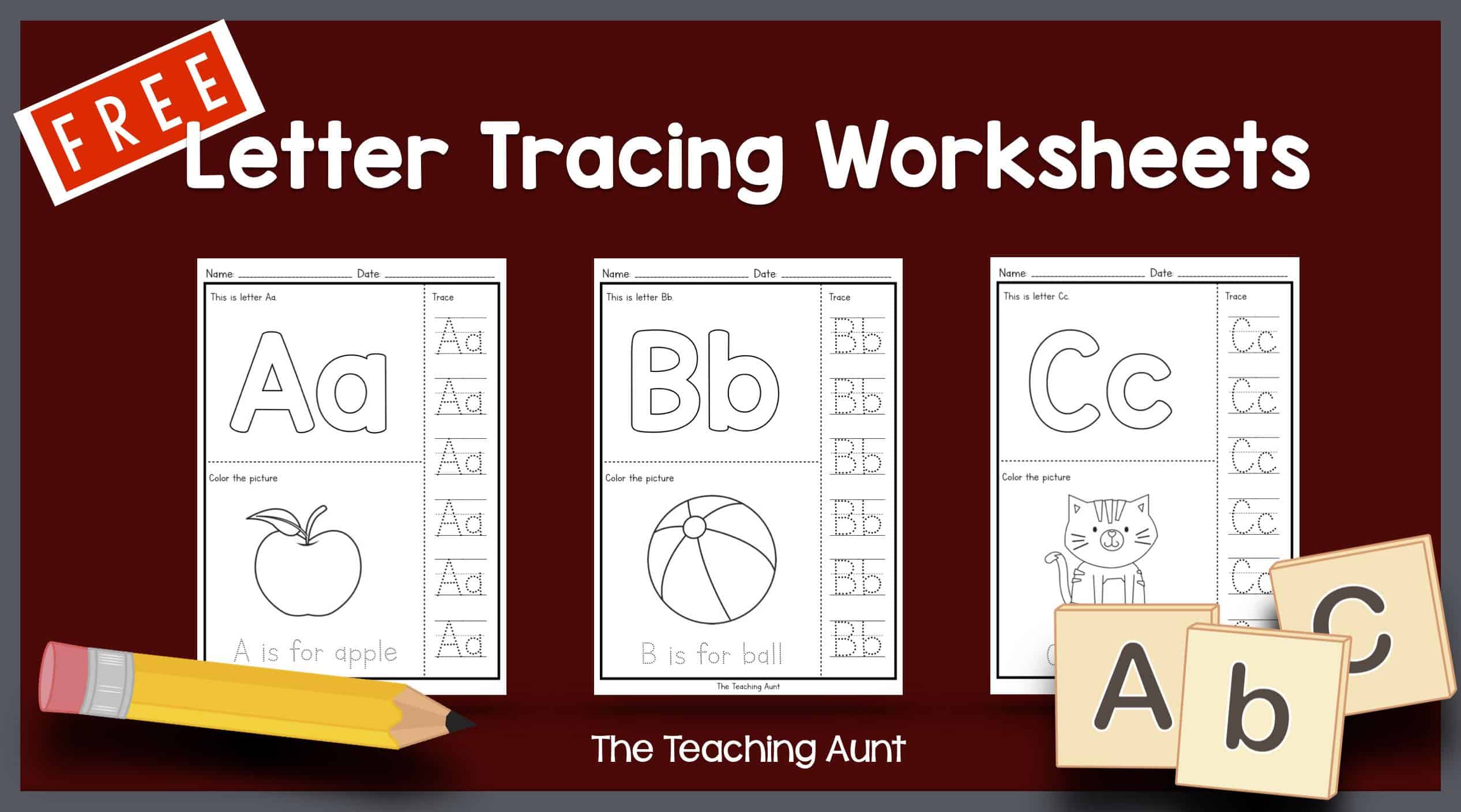 tracing letter worksheet free printable