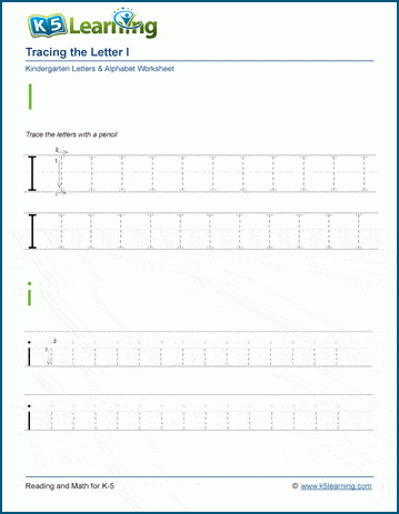 Tracing the Letter I i | Worsheets library