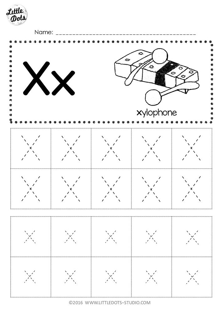 tracing letter x