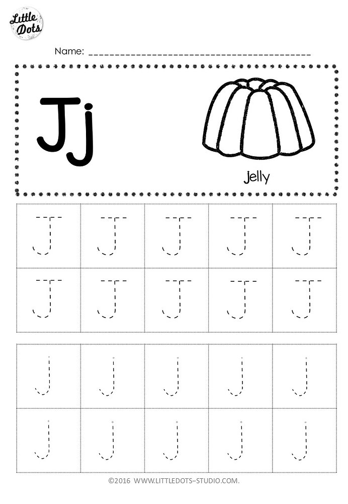 tracing letters a z worksheet j
