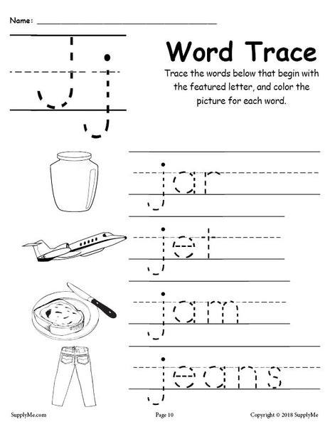 tracing letters a z worksheet j