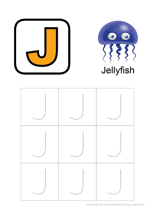 Webtools - Alphabet J Tracing Worksheet
