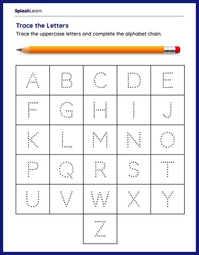 Mastering Uppercase Letters: Alphabet Chain Completion - Printable ...
