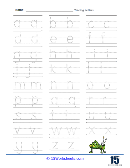 tracing letters a z worksheet