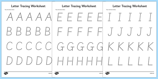 tracing letters and numbers worksheet