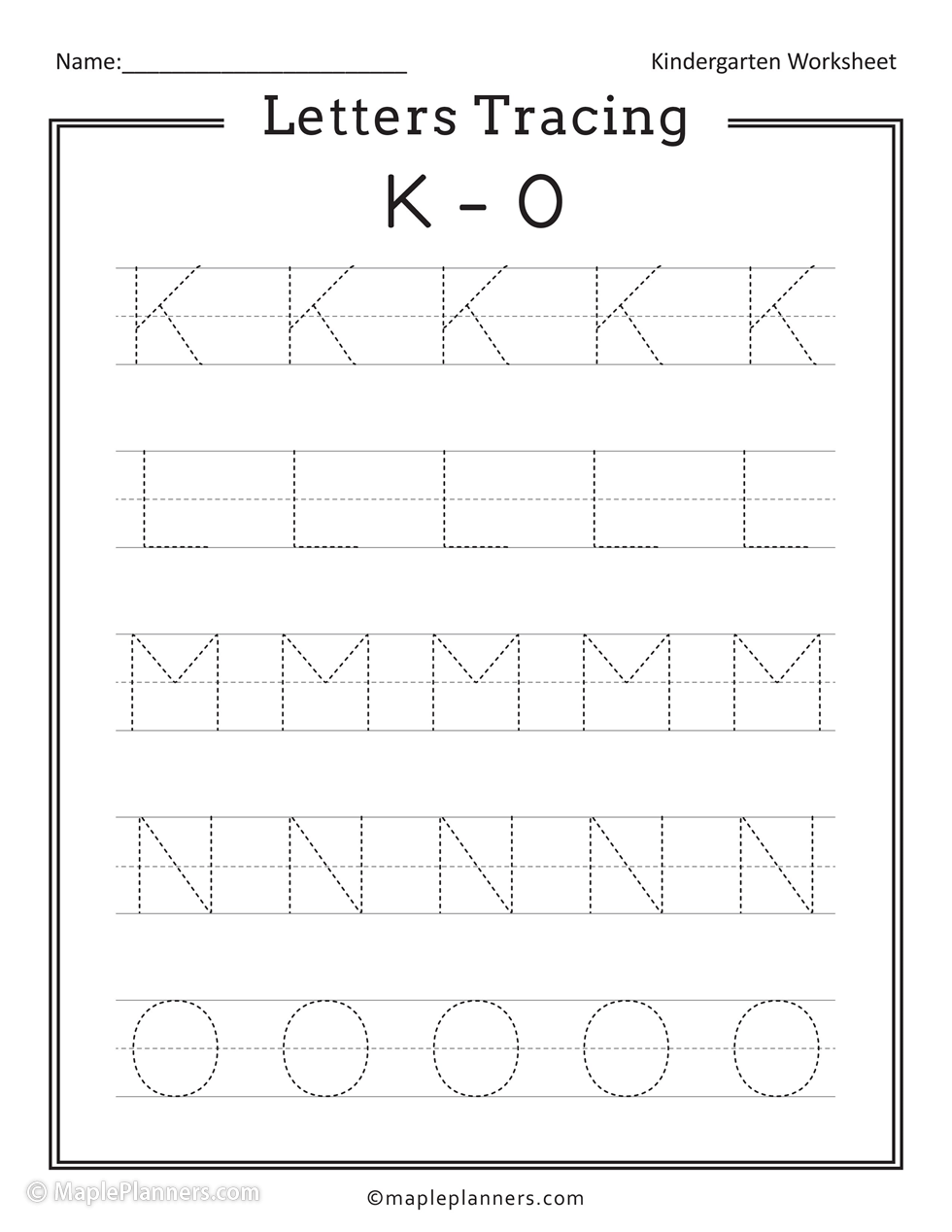 tracing letters worksheet a z