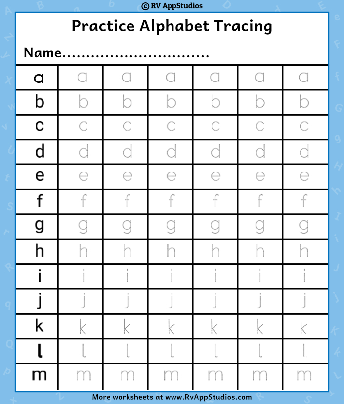 Alphabet Tracing Worksheets a-z Free Printable - 1