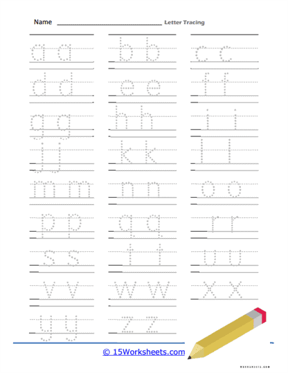 tracing letters worksheet for